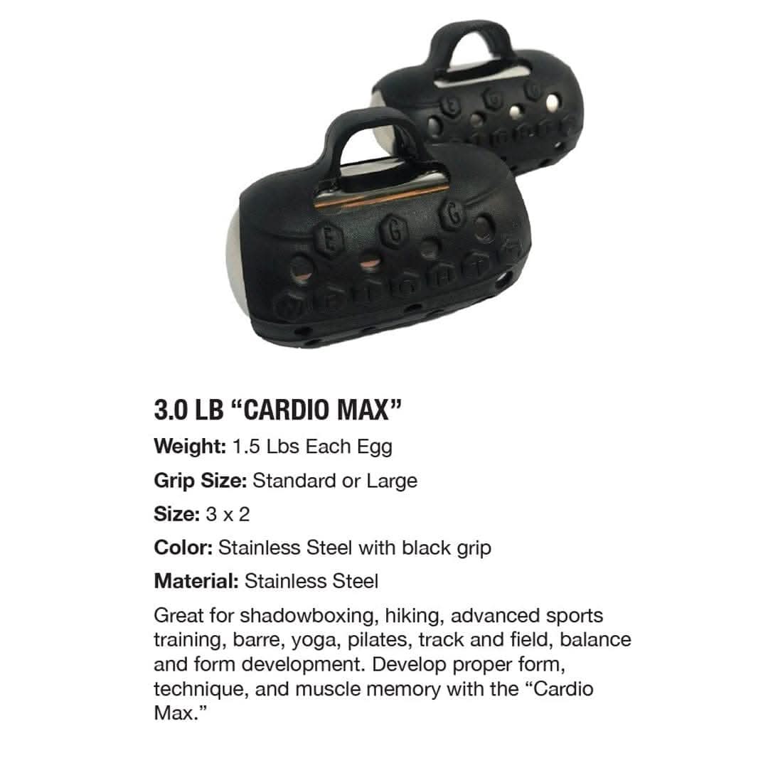 Egg Weights Cardio Max 3.0 lb, Stainless Steel Hand Weights Dumbbell Set