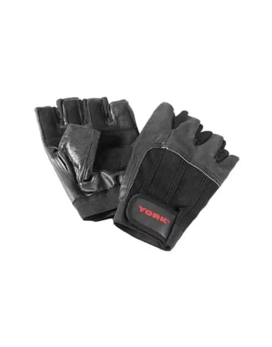 York, Fitness Deluxe Leather Workout Glove Small, 60189, Black