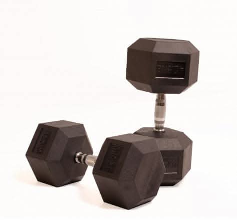 Ta Sports, Rubber Hex Dumbbell Pair 42.5Kg
