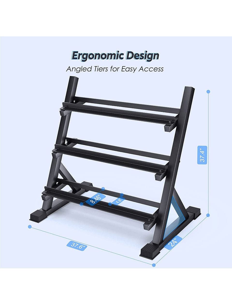1441 Fitness 3 Tier Dumbbell Rack for 8 Pairs