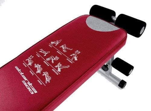 BH Fitness Bench Atlanta 300 G59X - Flat Weight Lifting/Press Bench - Red/Metallic - Athletix.ae