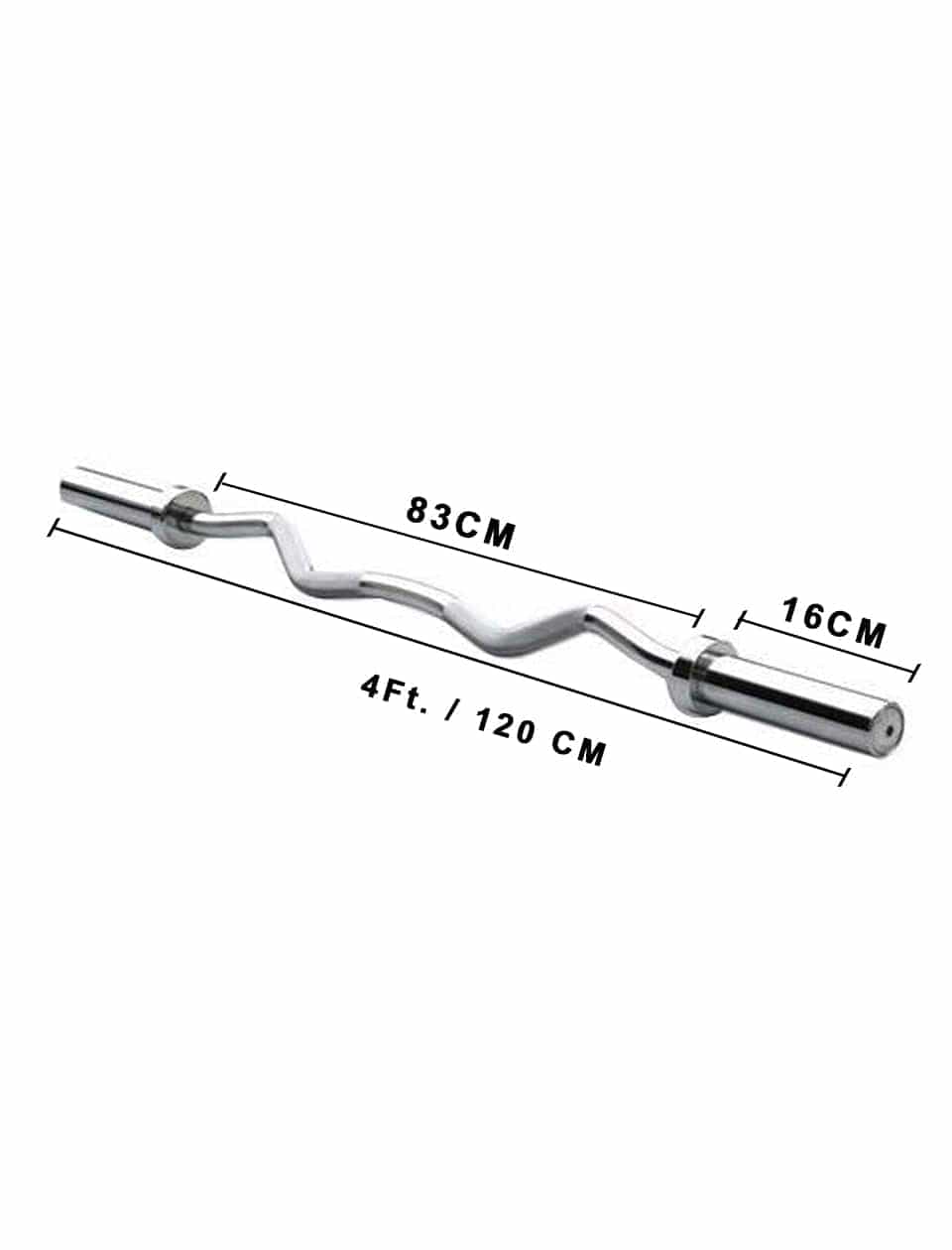 1441 Fitness 4 Ft Olympic Size EZ Curl Bar with Collars | 7 kg