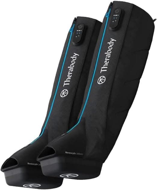 Therabody RecoveryAir Jetboots Massage Compression Boots, Black