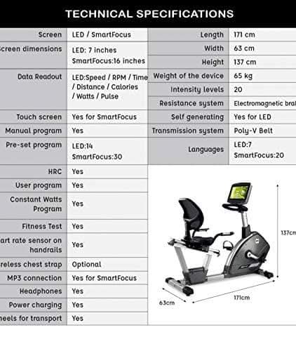 BH Fitness LK7750 Recumbent Bike - 7 inch LED Console - Athletix.ae