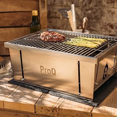 ProQ Flatdog Foldable Portable BBQ Grill, Stainless steel, S