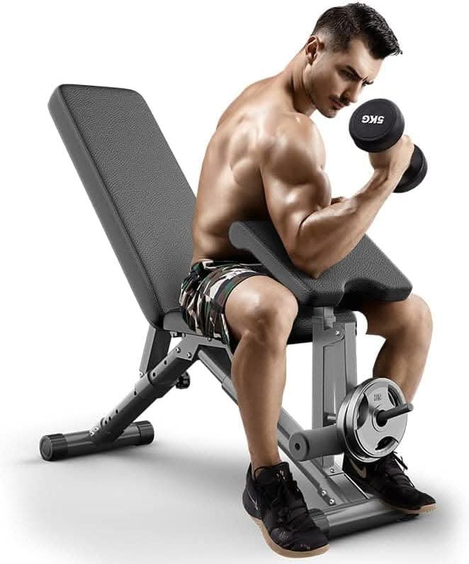 MFS Adjustable Multi Workout Bench 7 Position With Leg Extension, Weight Capacity of 375 pounds.