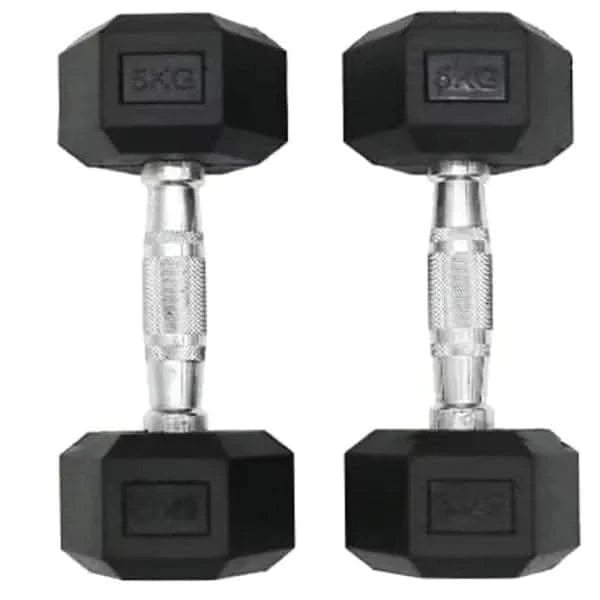 Ta Sports, Hex Vinyl Dipping Dumbbell 5Kg X 2Pc, Db2121, Black