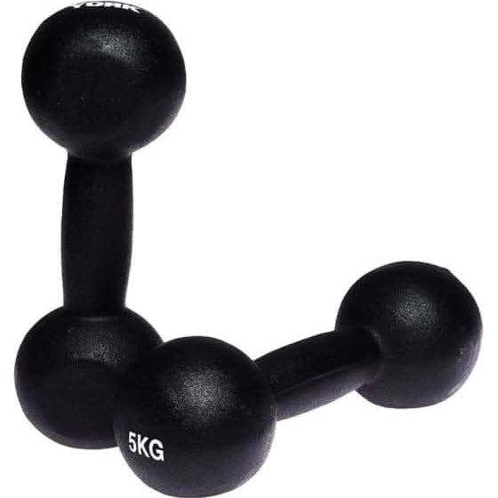 York, Fitness Neoprene Dumbbell, Black 5 Kg