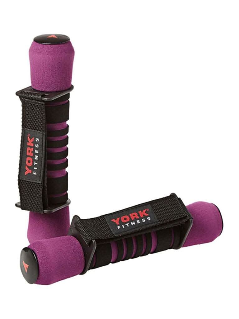 York, Fitness Soft Grips 2 X 0.5 Kg, 60246 Purple/Black
