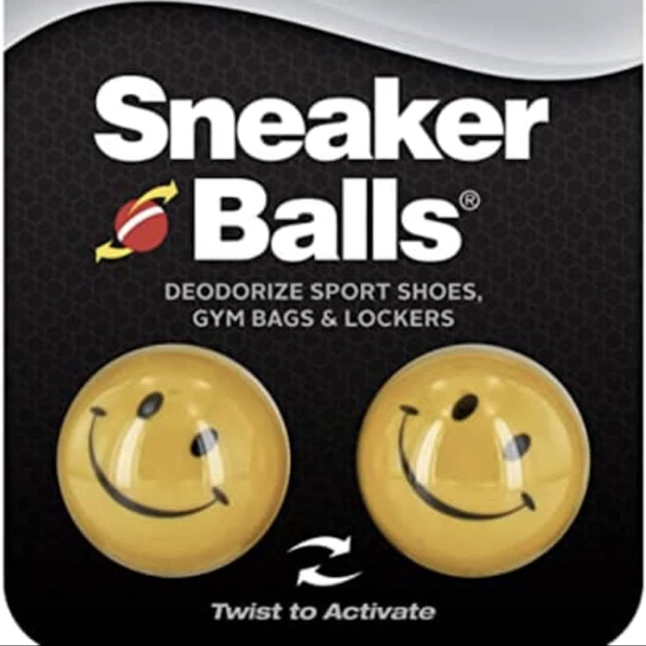 Sof Sole Sneaker Balls, Deodorizer, 1 Pair Happy Face