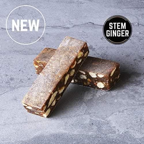 Veloforte Zenzero Energy Bar - Lemon, Ginger and Pistachios - 9 count x 62g - 5gr plant protein, 37gr Carbs, Digestion calming Stem Ginger, Rich in Dual Carbohydrates, All Natural, Vegan, Gluten Free