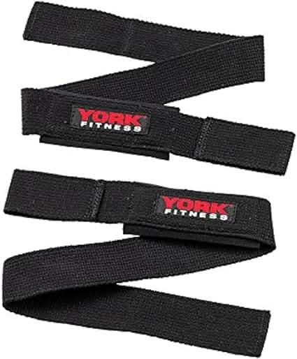 York, Fitness Heavy Duty Lifting Straps, 60258, Black