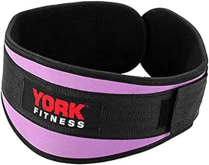 York, Fitness Nylon Workout Belt, 60212, Black/Purple