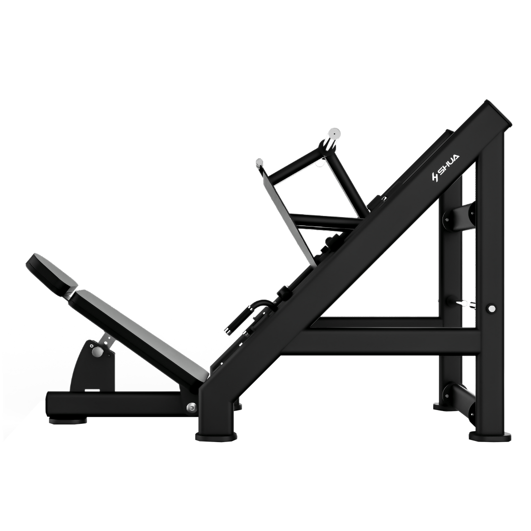 SHUA Plate Loaded Linear Leg Press SH-G6874 – Black & Silver Finish | Heavy Duty Lower Body Machine