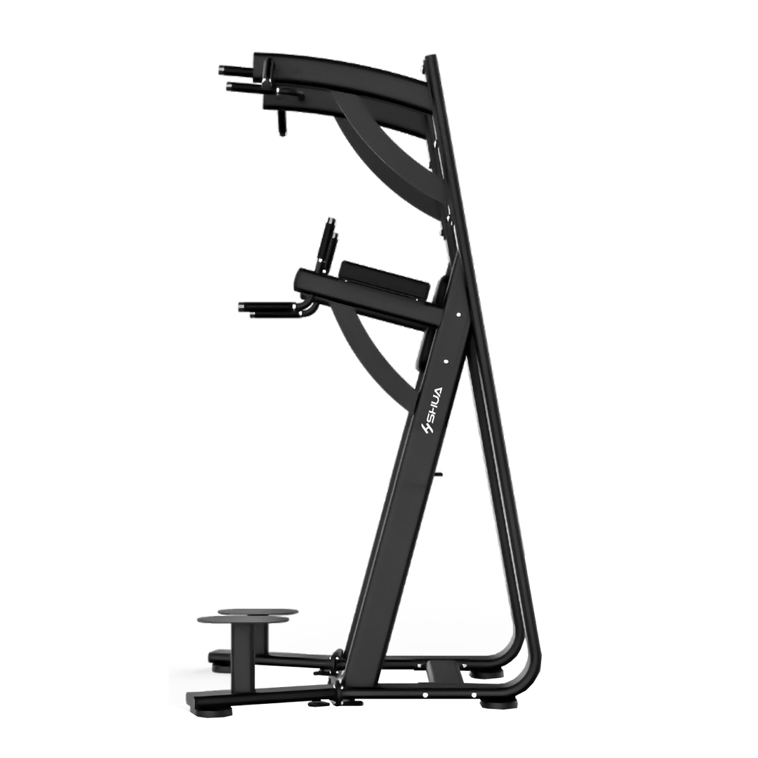 SHUA Chin Dip Leg Raise Station SH-G6888 – Silver Gray & Black | Multi-Function Core & Upper Body Machine