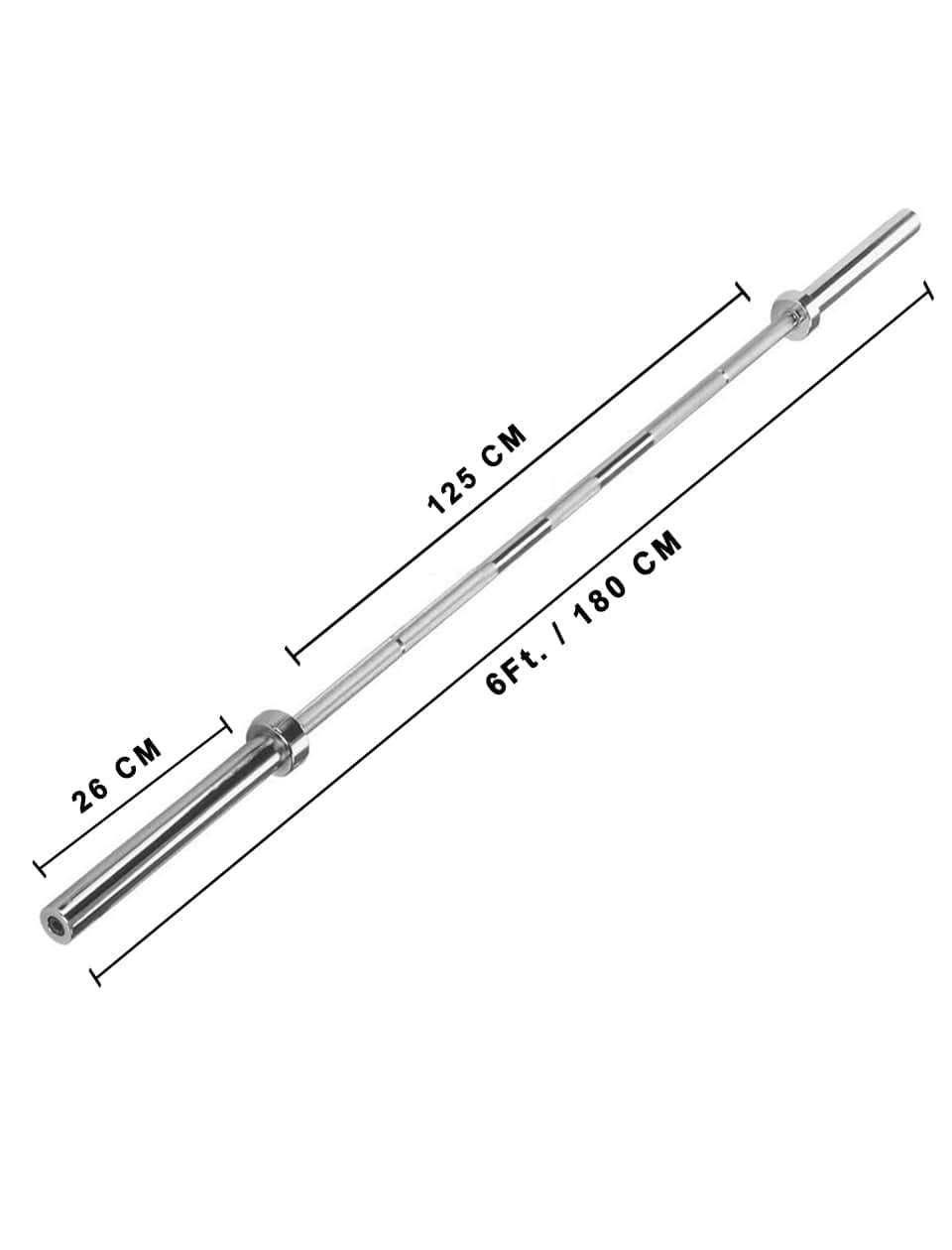PRSAE Plates & Bars 1441 Fitness 6 ft Olympic Barbell with Collars | 15 Kg