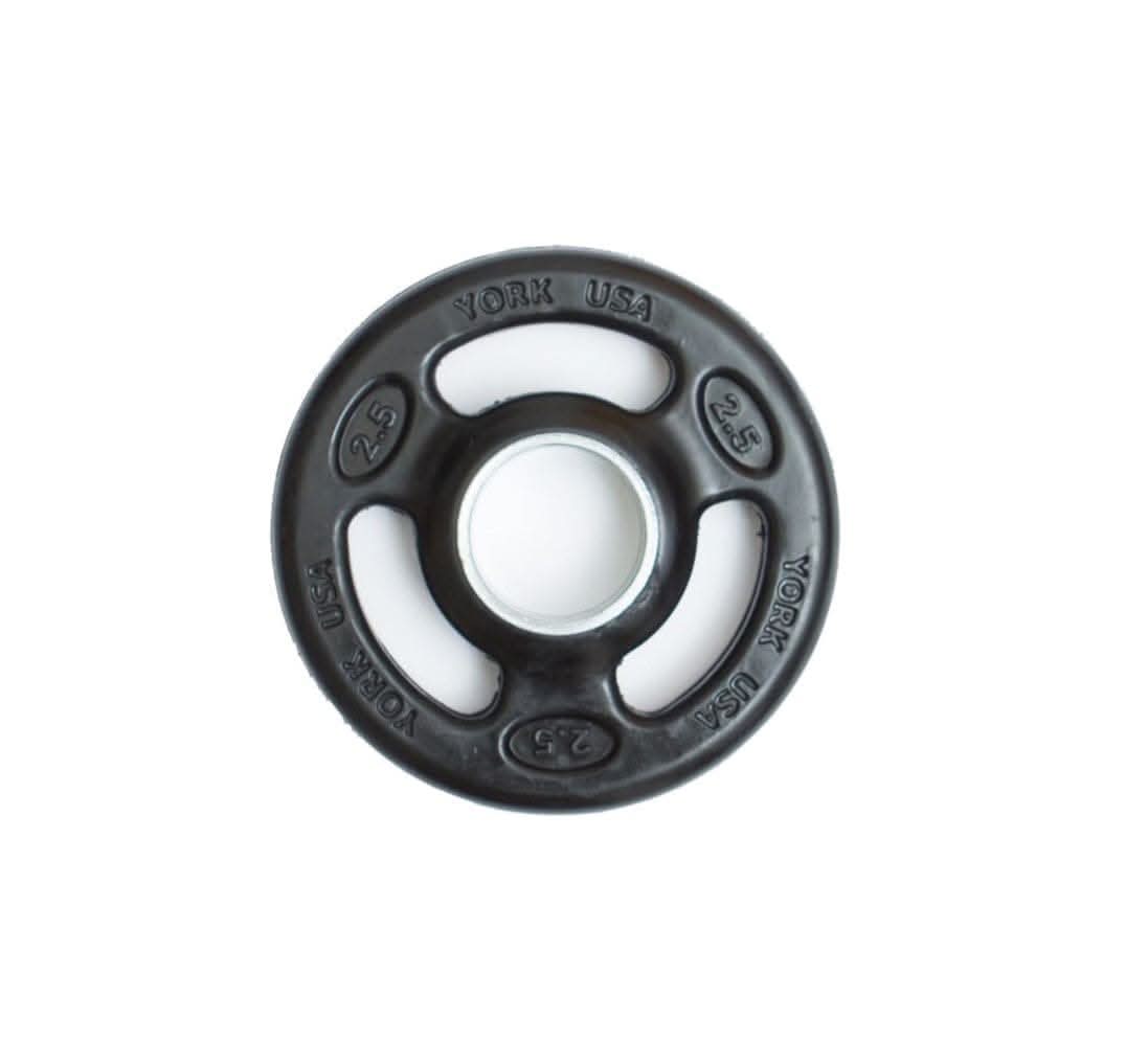 York Fitness 2″ Iso-Grip Rubber Encased Steel Olympic Plate 2.5 LB