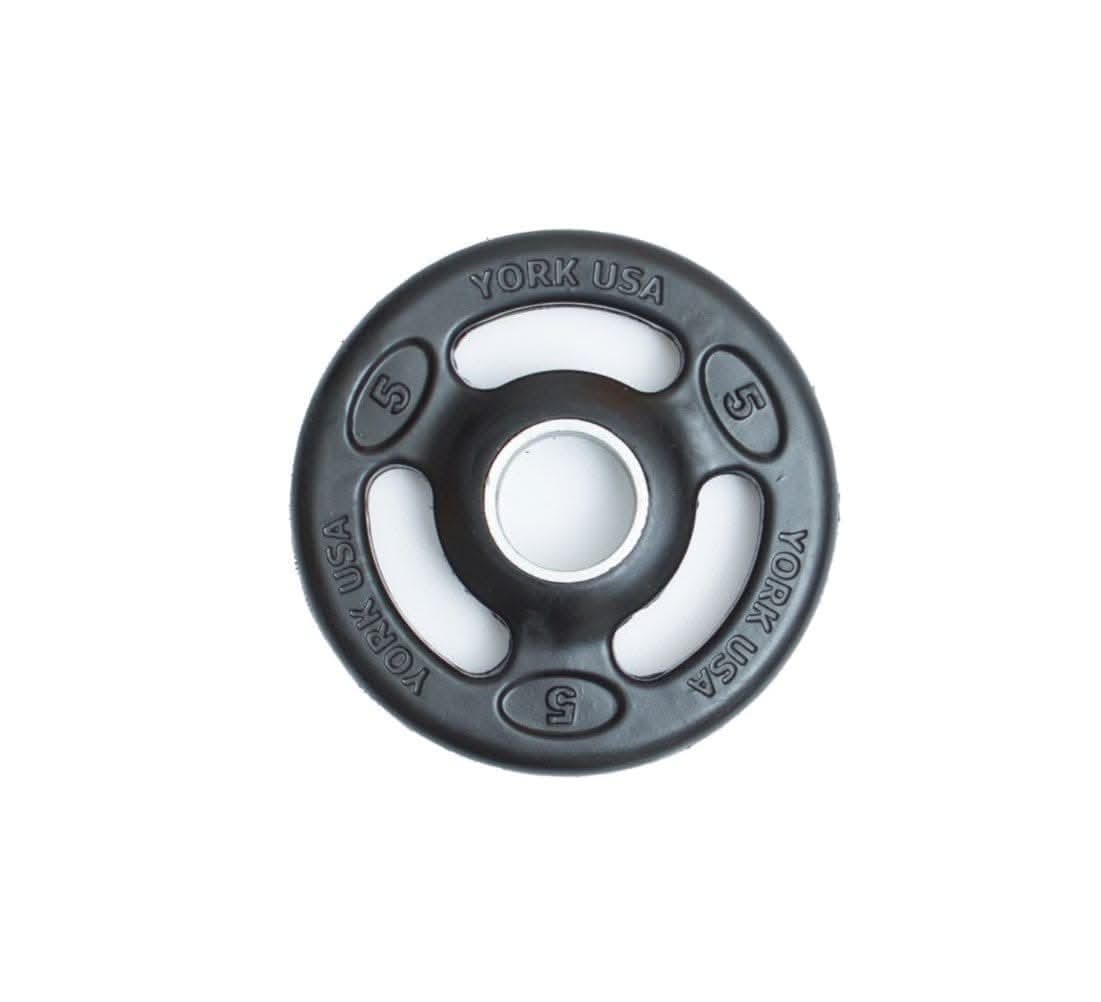 York Fitness 2″ Iso-Grip Rubber Encased Steel Olympic Plate 5.00 LB