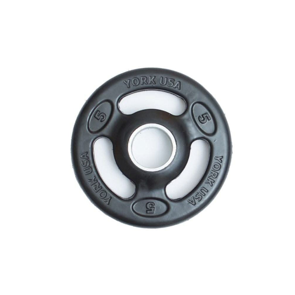 York Fitness 2″ Iso-Grip Rubber Encased Steel Olympic Plate 5.00 LB