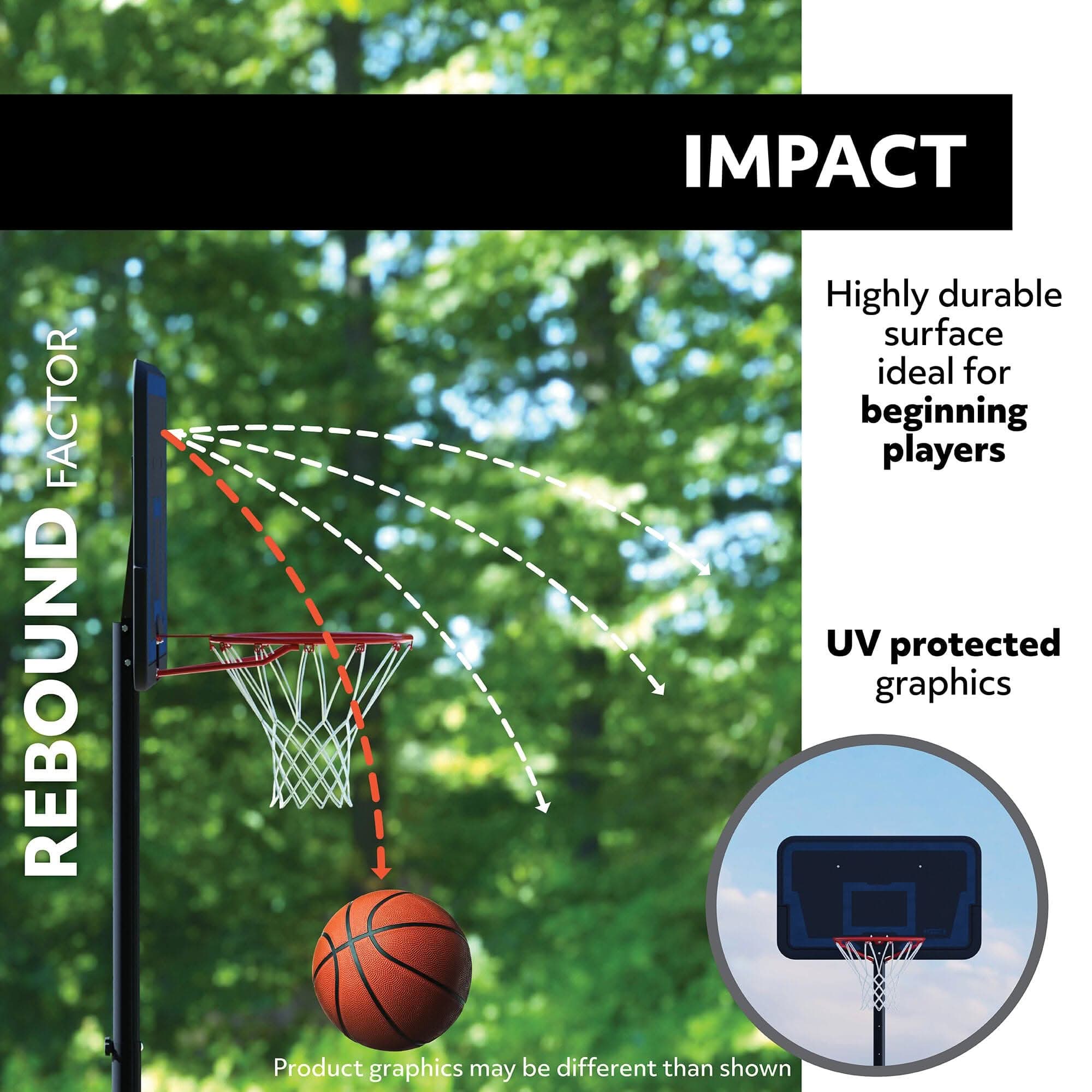 Lifetime, Adjustable Portable Basketball Hoop, 90040