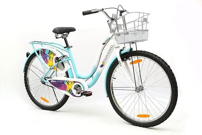 BSA, Lady Bird Evita 24 T Girls Cycle/Womens Cycle, AquraMarine Blue/ Ivory White