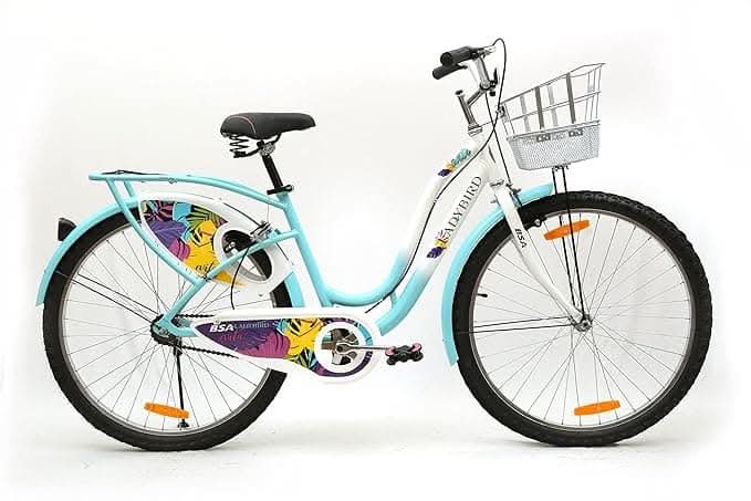 BSA, Lady Bird Evita 24 T Girls Cycle/Womens Cycle, AquraMarine Blue/ Ivory White