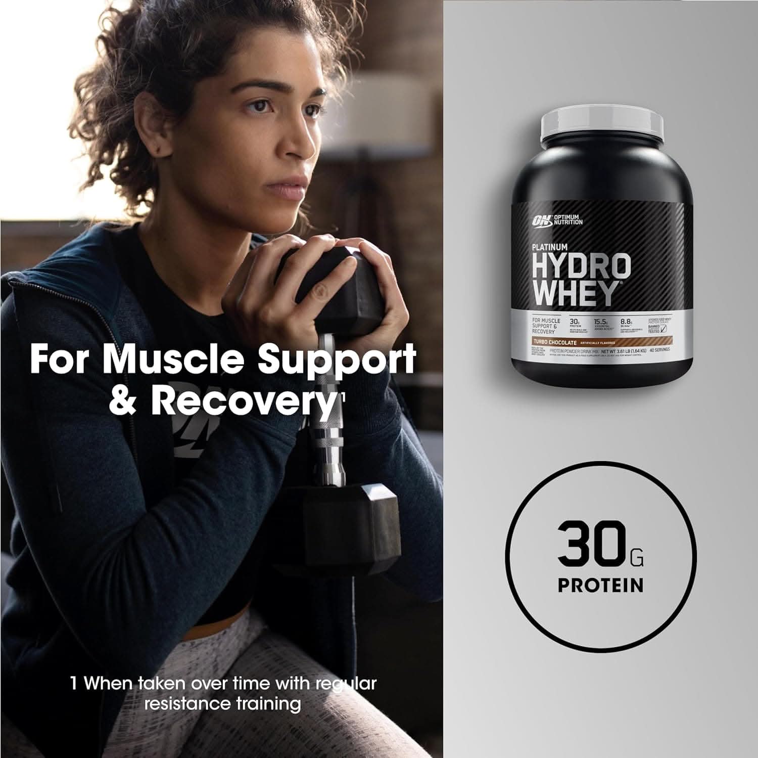 Optimum Nutrition Platinum Hydrowhey for Muscle Support, 3.5 lbs - 40 Servings