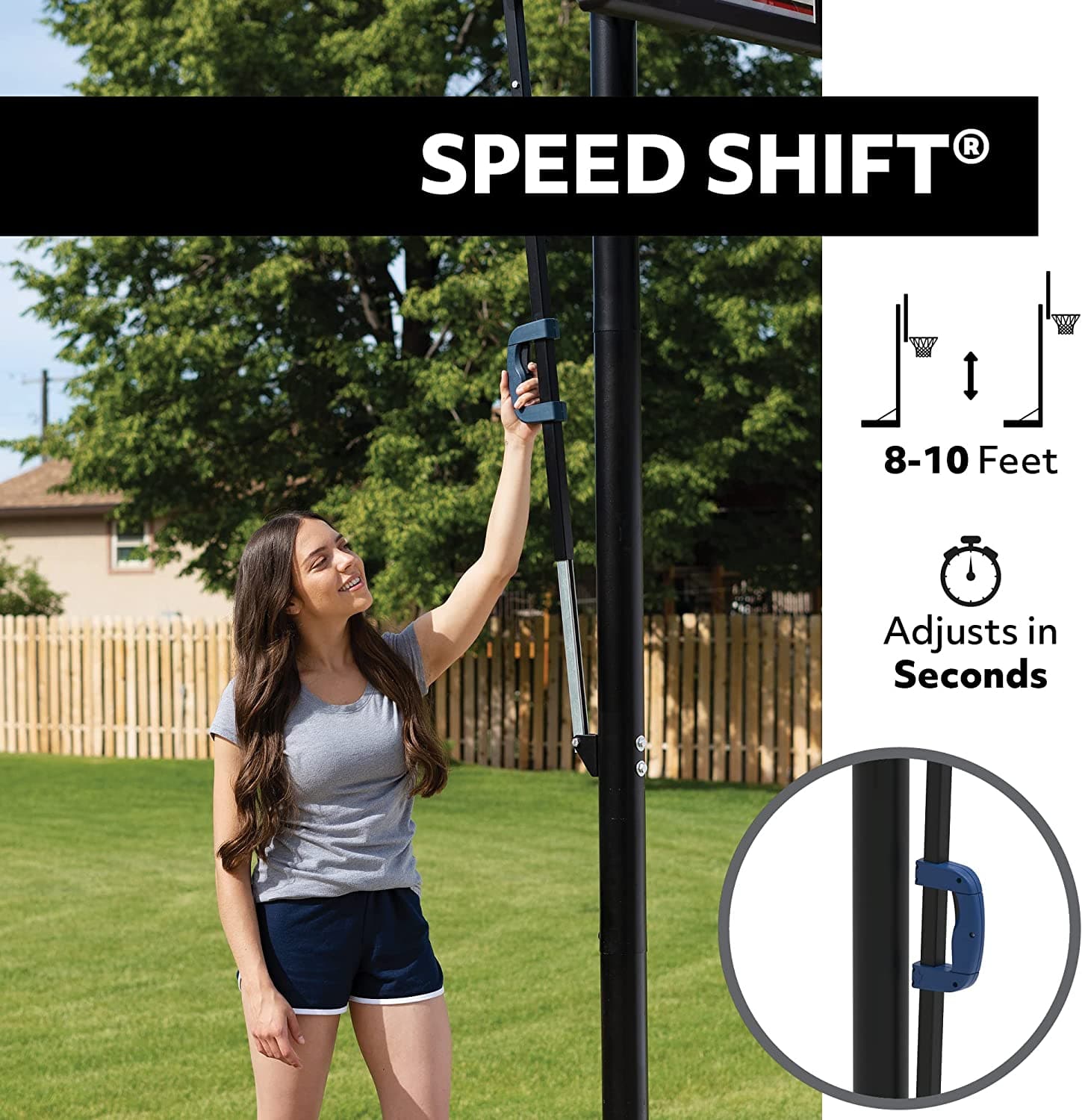 Lifetime 1529 Courtside Height Adjustable Portable Basketball System, 50 Inch Shatterproof Backboard - Athletix.ae