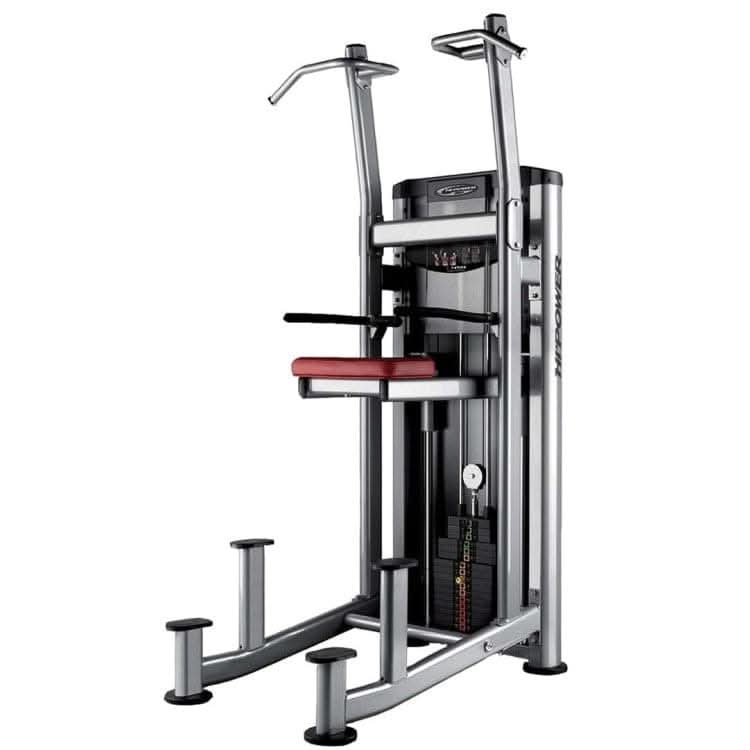 BH Fitness L450 Assisted Kneeling Dip Station – Triceps & Chest Training Machine (Silver)