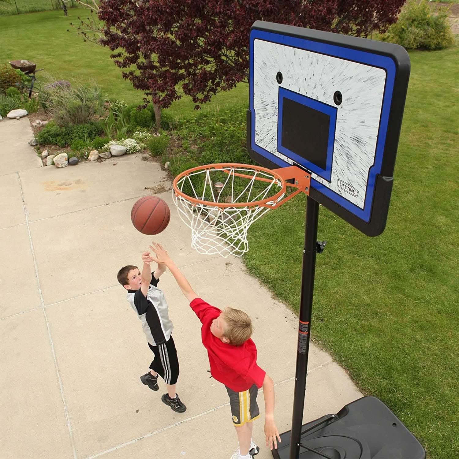 Lifetime 44" Backboard", Height Adjustable Portable Basketball System