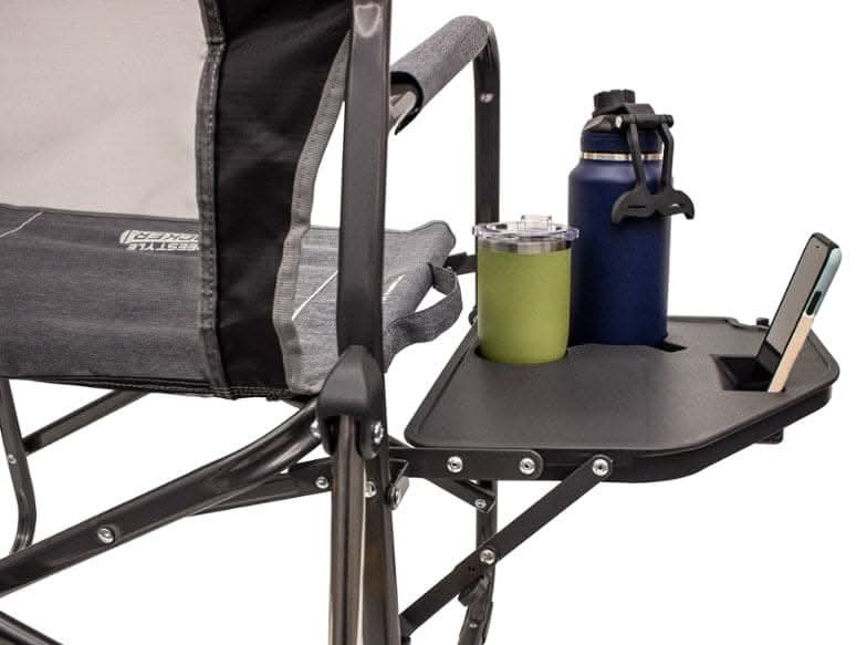 GCI Outdoor Freestyle Rocker Chair with Side Table, Heathered Pewter
