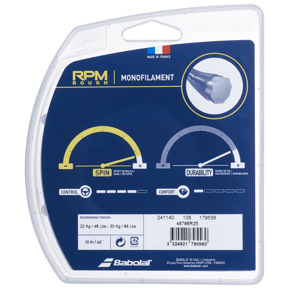 Babolat Rpm Rough 12M Gauge 125 Synthetic Set, Tennis String