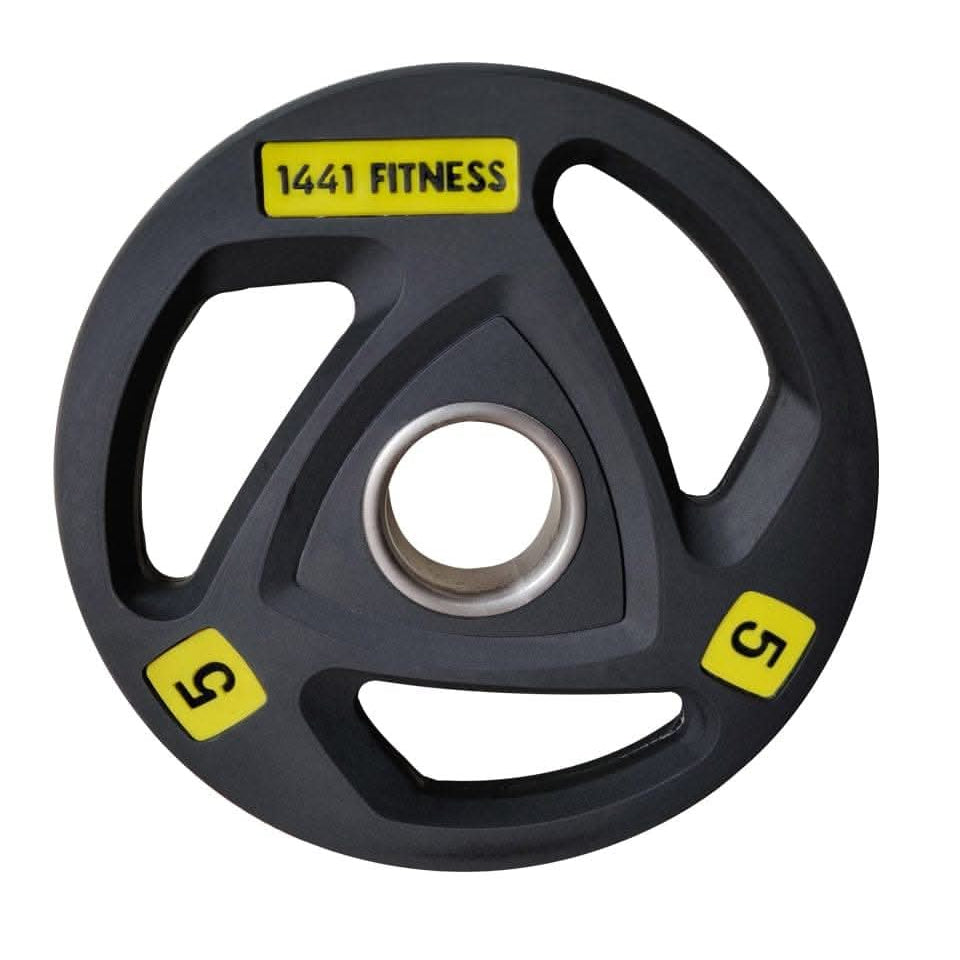 1441 Fitness Tri Grip Color PU Olympic Plates 2.5 Kg to 20 Kg - 1 Year Warranty 5 KG