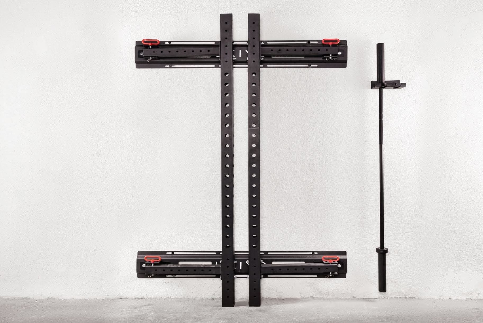 Ukiyo Wall Rack with 20kg Barbell, Wall Mounted Double Bar Holders, Two Wall Weight Pegs