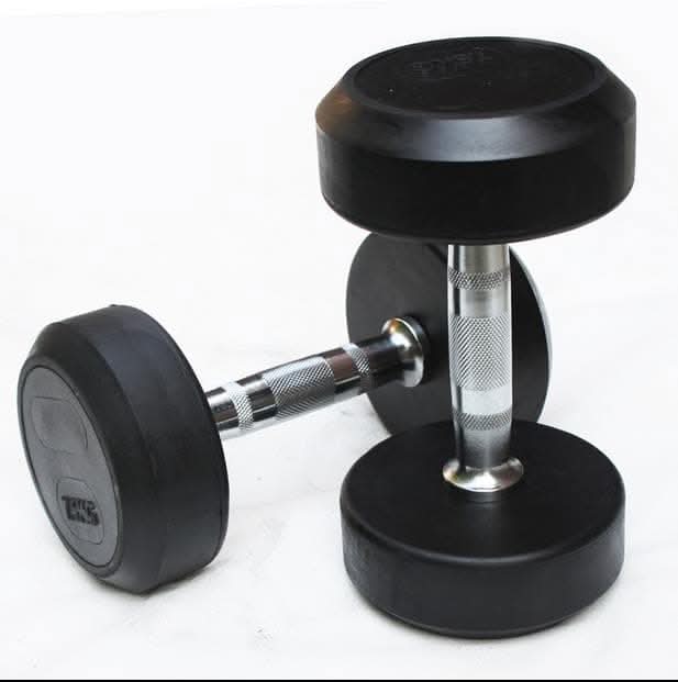 MF Round Rubber Dumbbells, 2.5 Kg to 50 Kg, Sold as Pairs