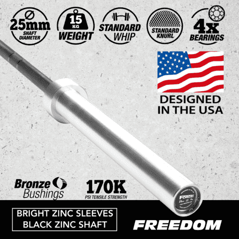 Garner Force USA - The Freedom Barbell 15kg Crossfit warranty