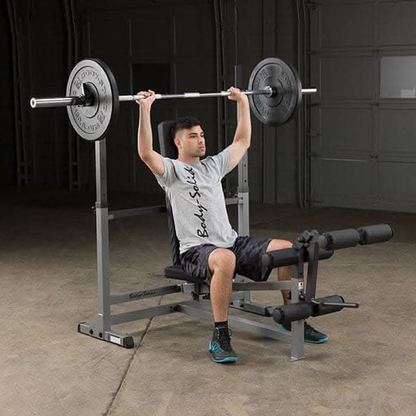 Body Solid GDIB46L PowerCenter Combo Bench – 6-Position Bench with Squat Station