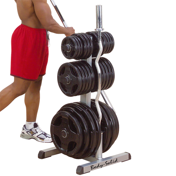 Body Solid GOWT Olympic Plate Tree & Bar Holder – 1000LB Weight Organizer
