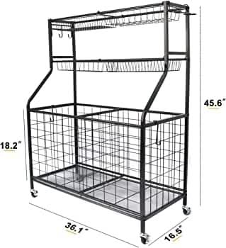 Multipurpose Sports Rack with Wheels (91cm x 42cm x 117cm)