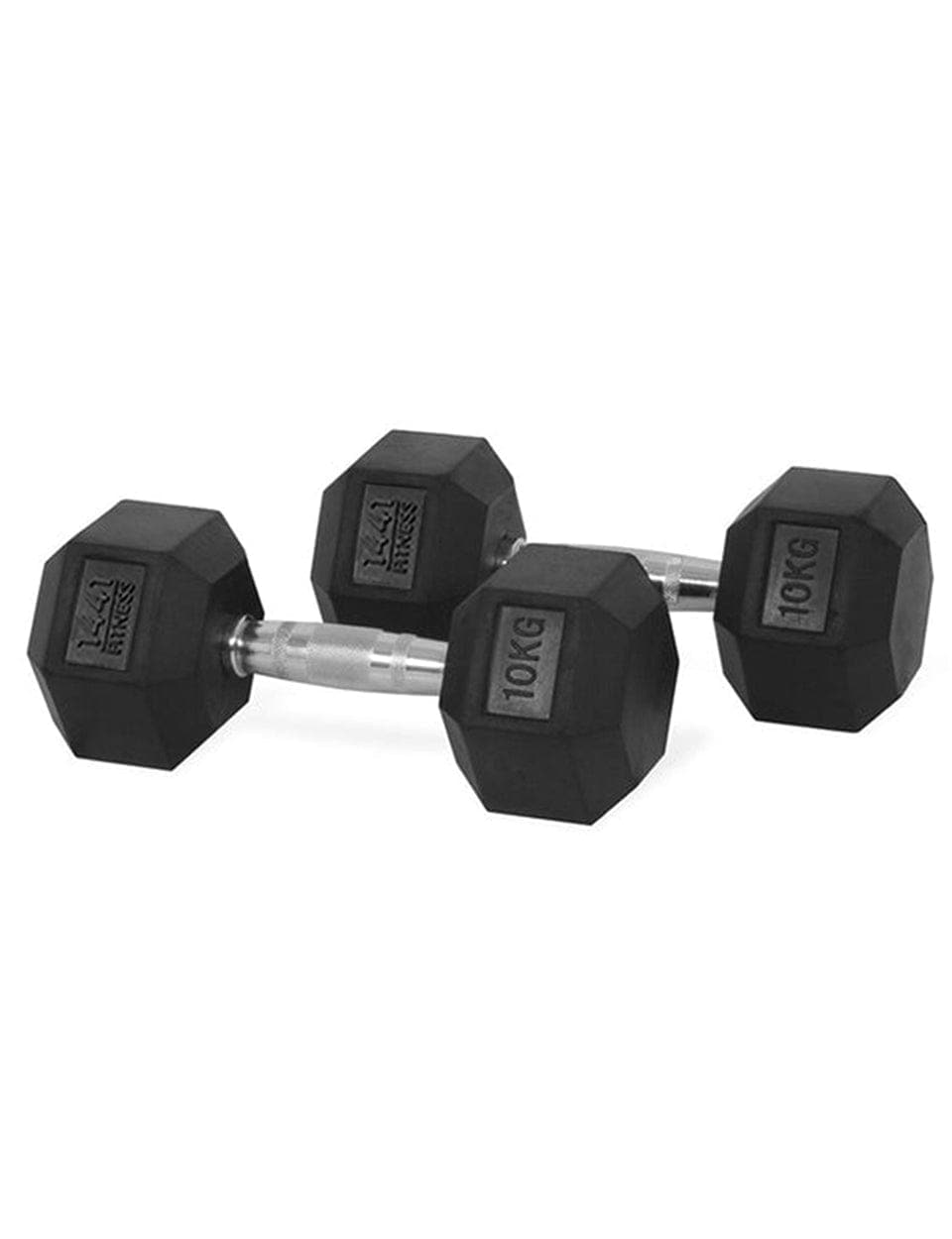 PRSAE Dumbbells 10 kg 1441 Fitness Hex Rubber Dumbbell (Sold as Pair) - 1 Kg to 10 Kg