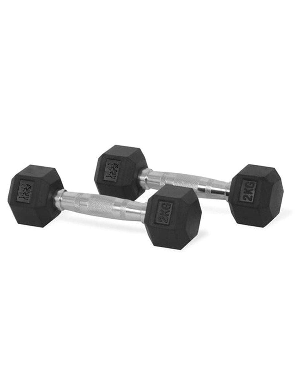 PRSAE Dumbbells 2 KG 1441 Fitness Hex Rubber Dumbbell (Sold as Pair) - 1 Kg to 10 Kg