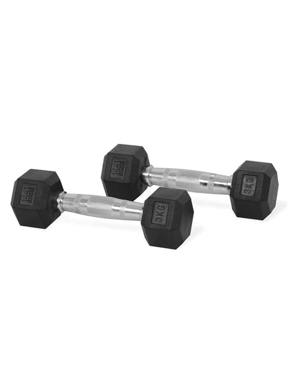 1441 Fitness Hex Rubber Dumbbell (Sold as Pair) - 1 Kg to 10 Kg 3 KG