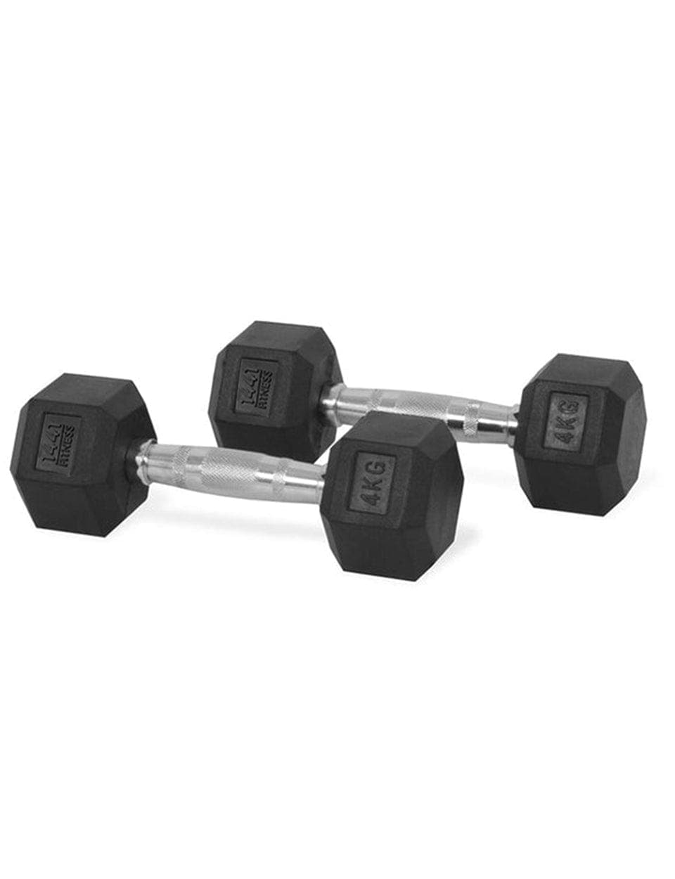 PRSAE Dumbbells 4 KG 1441 Fitness Hex Rubber Dumbbell (Sold as Pair) - 1 Kg to 10 Kg