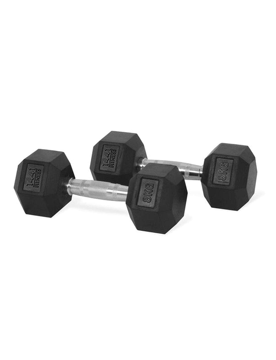 PRSAE Dumbbells 8 KG 1441 Fitness Hex Rubber Dumbbell (Sold as Pair) - 1 Kg to 10 Kg