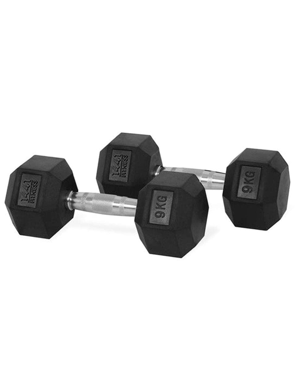 PRSAE Dumbbells 9 KG 1441 Fitness Hex Rubber Dumbbell (Sold as Pair) - 1 Kg to 10 Kg