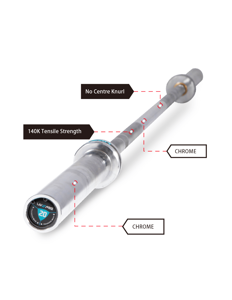 LivePro 7 Feet Olympic Barbell - Athletix.ae