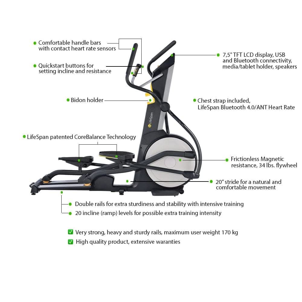 Lifespan Fitness E3i+ Elliptical Cross Trainer