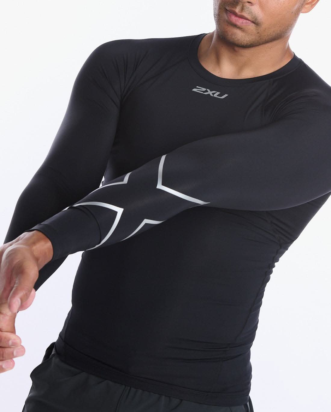 2Xu, Core Compression Long Sleeve Small, Ma6398A, Black/Silver