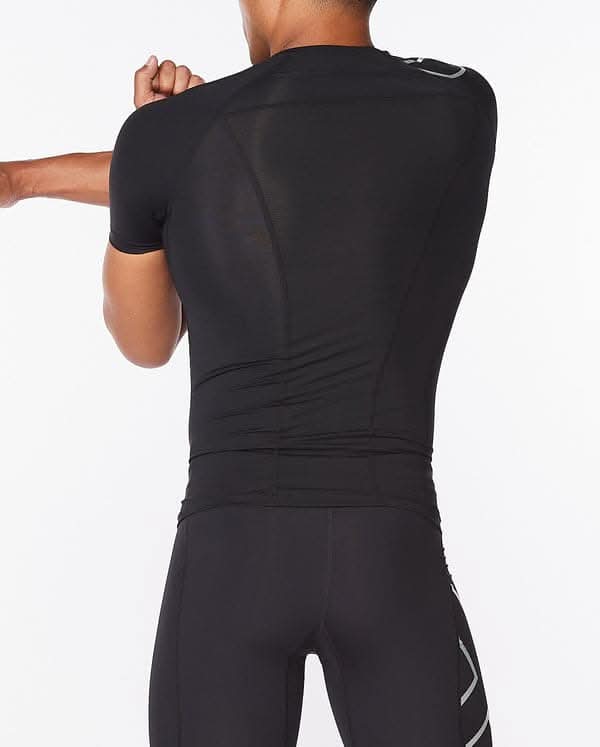 2Xu, Core Compression Short Sleeve Small, Ma6399A, Black/Silver