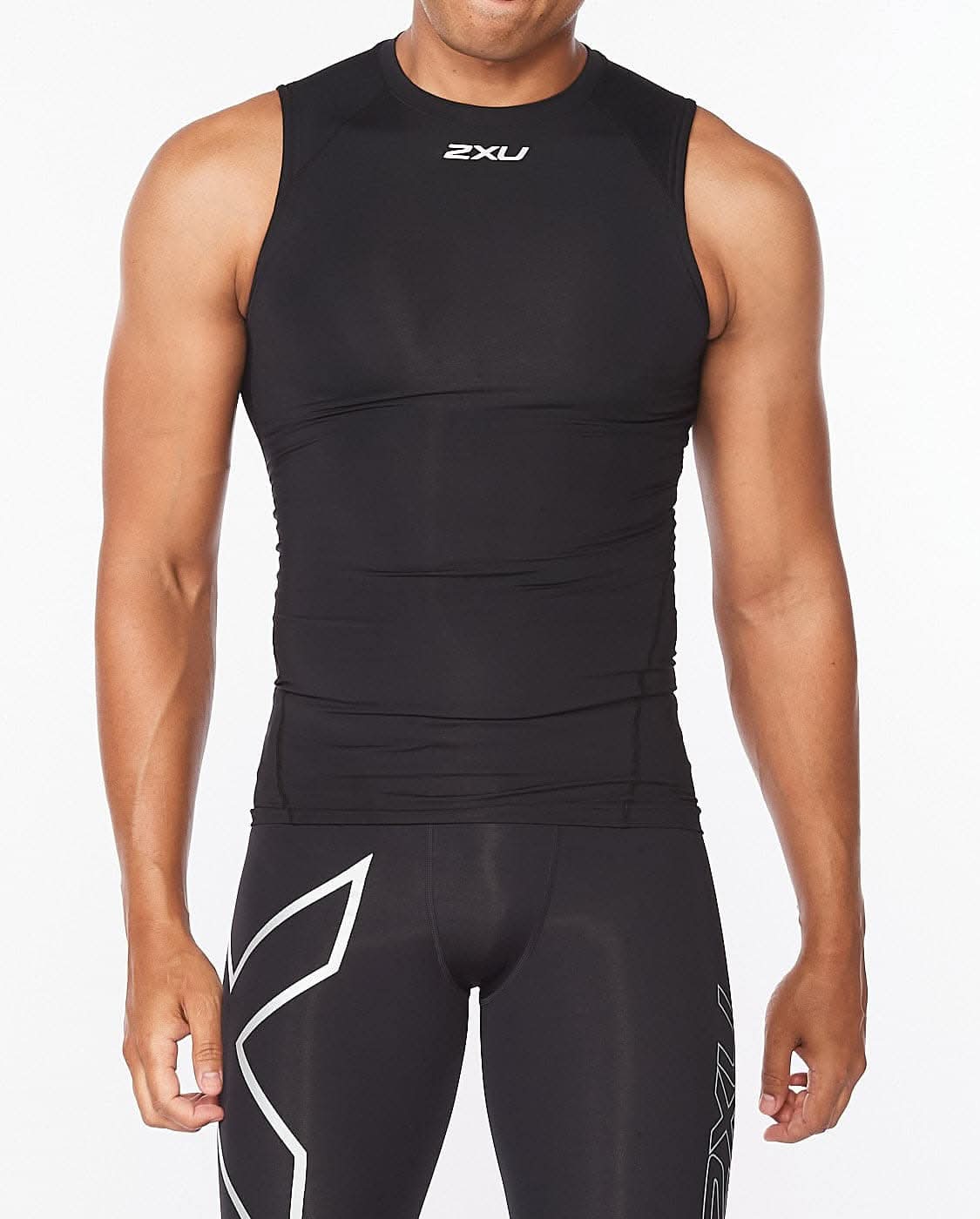 2Xu, Core Compression Sleeveless Small, Ma6400A, Black/Silver